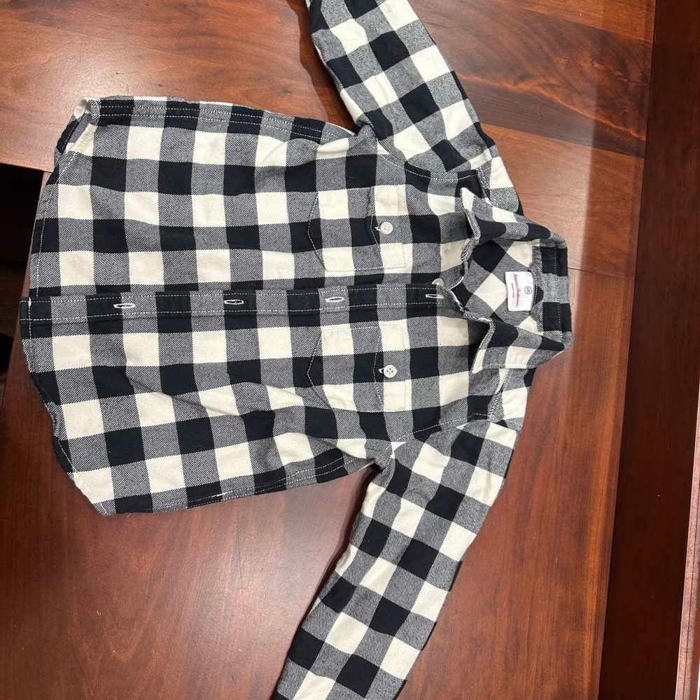 Hanna Andersson Kids Black and White Checkered Shirt